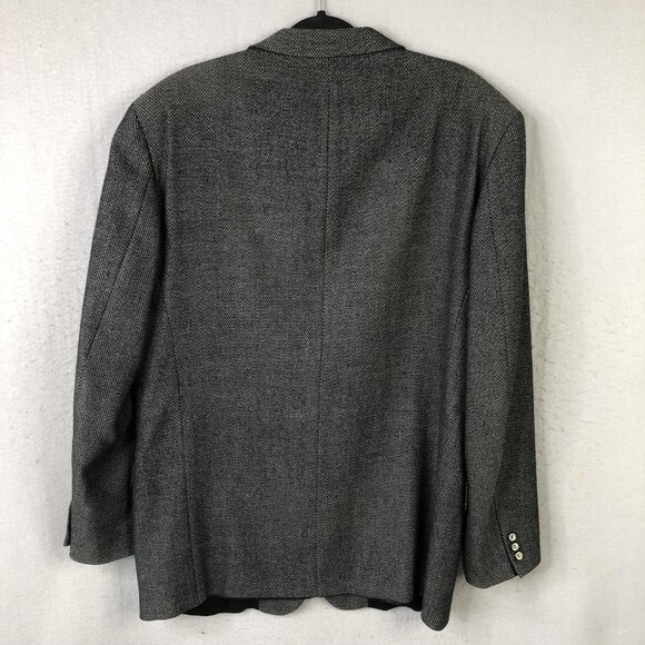 Hugo Boss Blazer Mens Extra Large Gray Wool Herringbone Sport Coat Suit Jacket - Picture 2 of 16
